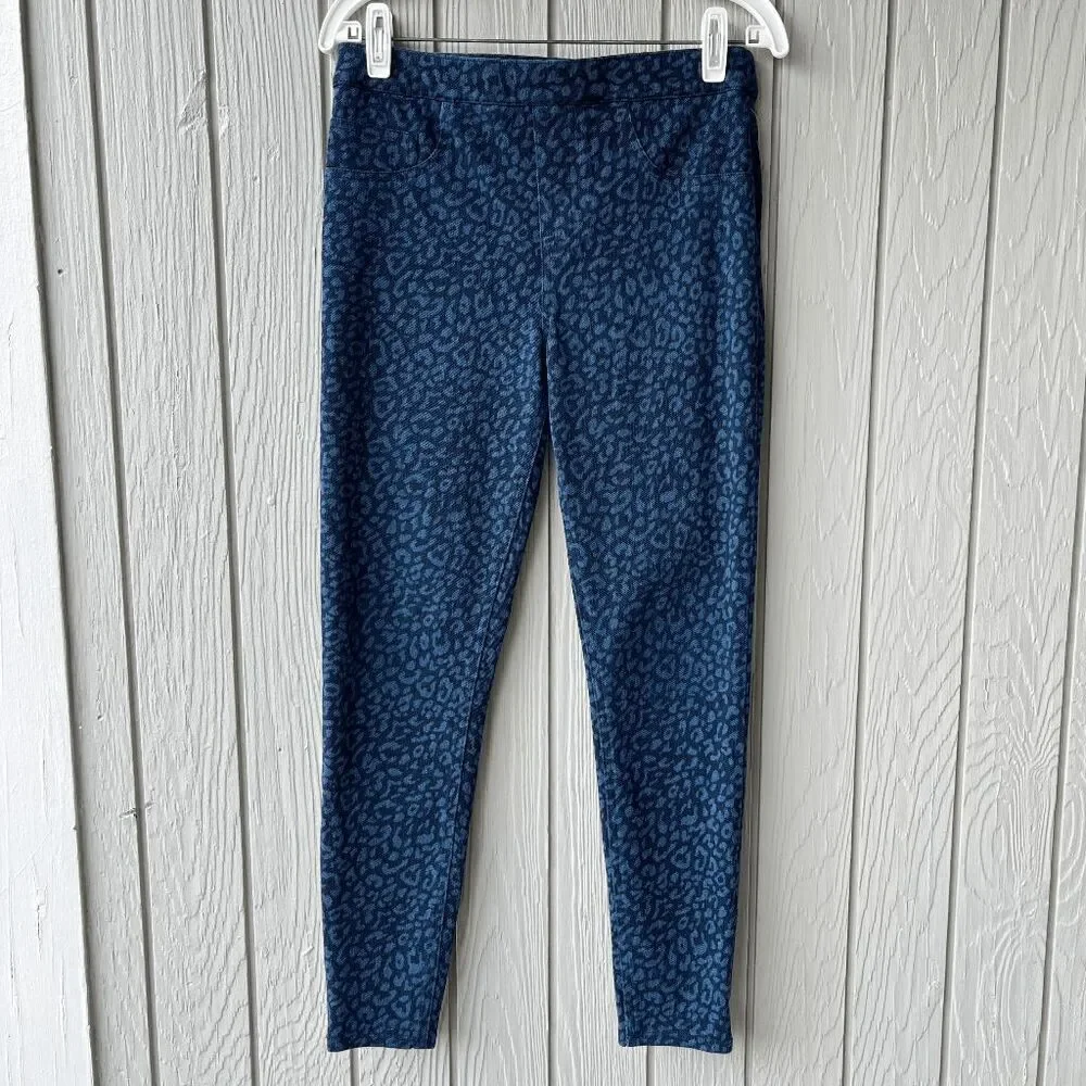Spanx Leopard Print Denim Leggings M Shaping
